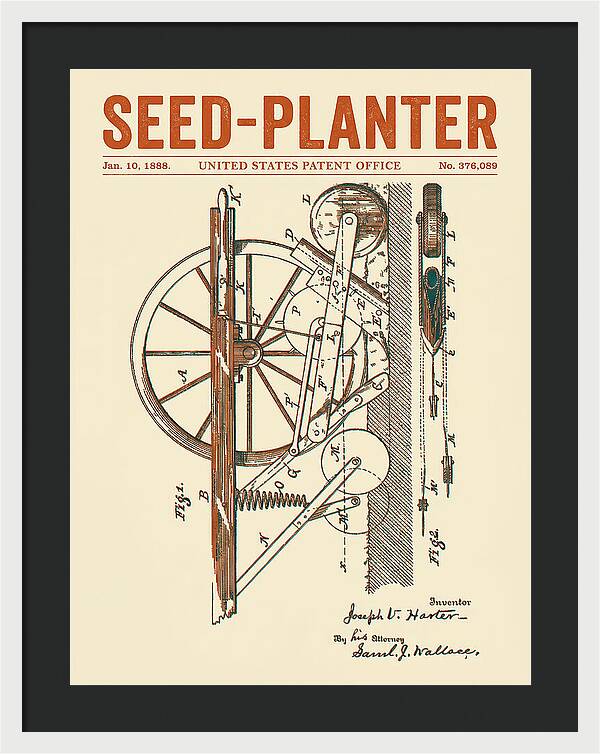 Seed Planter Retro Patent Us376089a