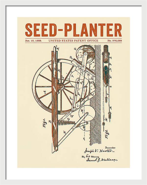Seed Planter Retro Patent Us376089a