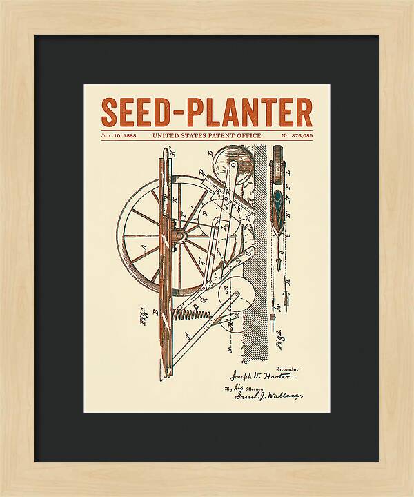 Seed Planter Retro Patent Us376089a