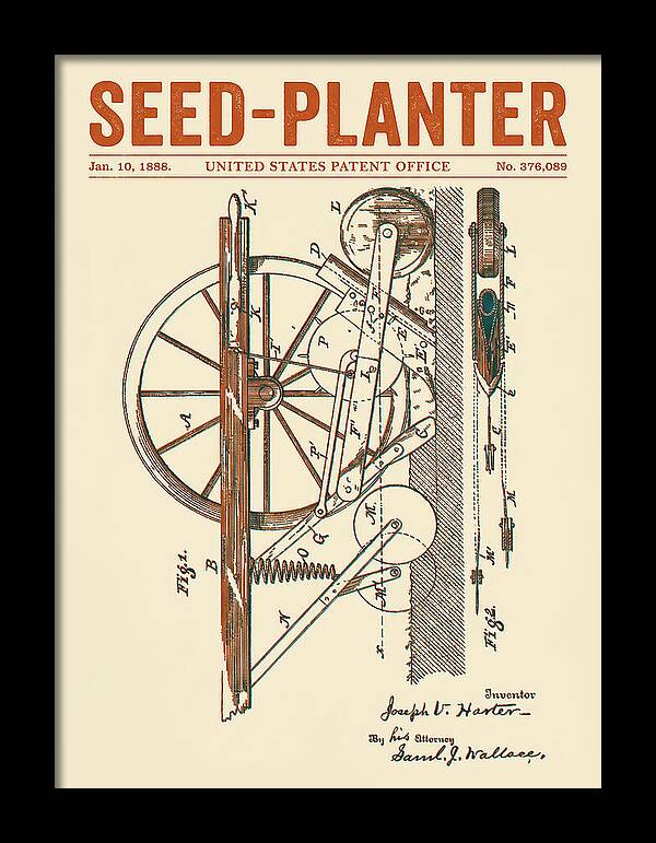 Seed Planter Retro Patent Us376089a