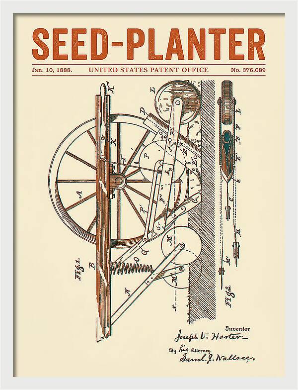 Seed Planter Retro Patent Us376089a