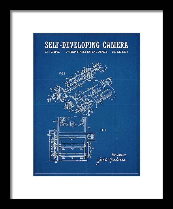 Self Developing Camera Polaroid Blueprint Patent Us3134313a