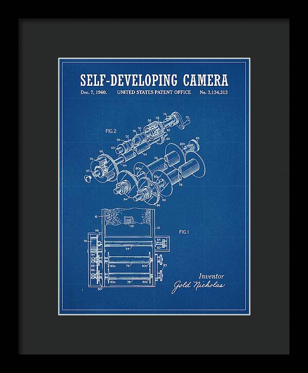 Self Developing Camera Polaroid Blueprint Patent Us3134313a