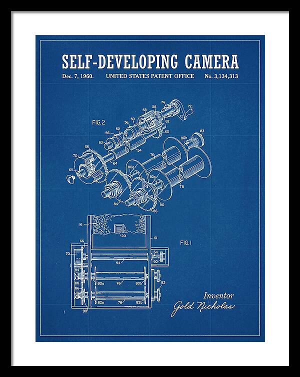 Self Developing Camera Polaroid Blueprint Patent Us3134313a