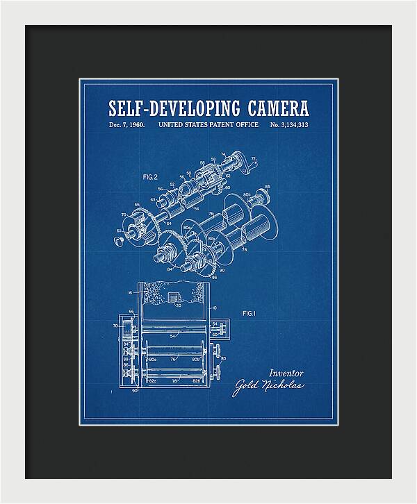 Self Developing Camera Polaroid Blueprint Patent Us3134313a