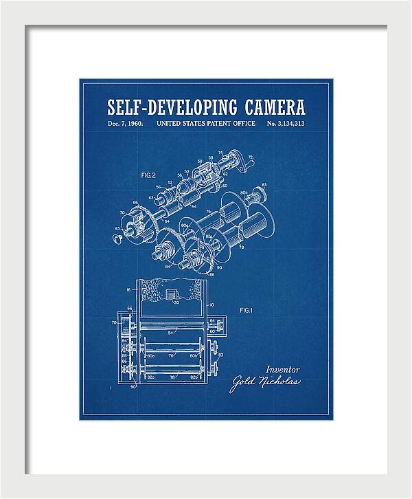 Self Developing Camera Polaroid Blueprint Patent Us3134313a