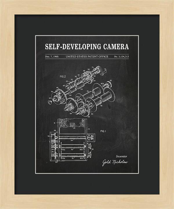 Self Developing Camera Polaroid Chalkboard Patent Us3134313a