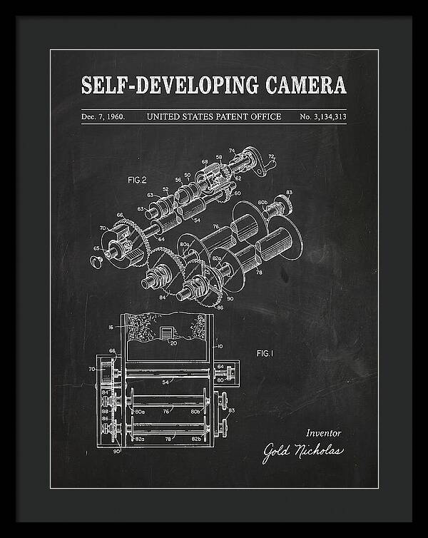 Self Developing Camera Polaroid Chalkboard Patent Us3134313a