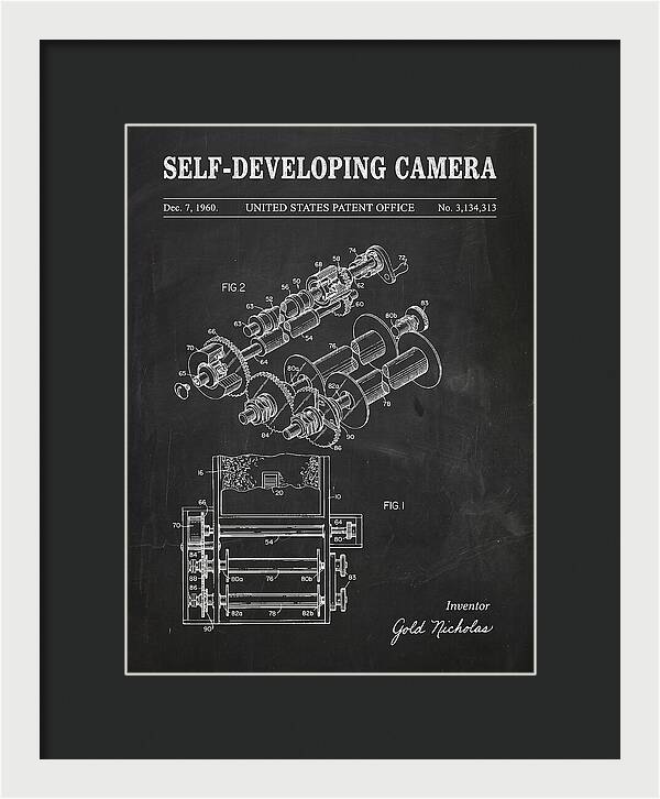 Self Developing Camera Polaroid Chalkboard Patent Us3134313a