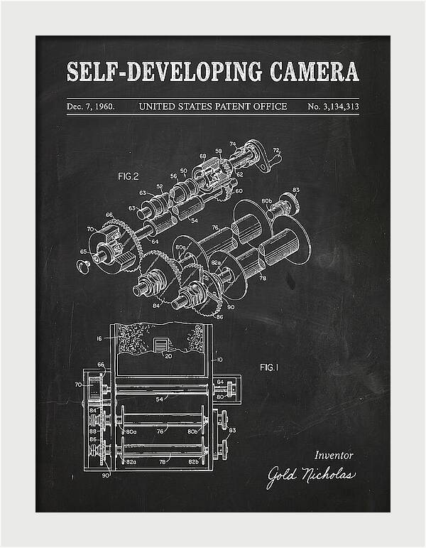 Self Developing Camera Polaroid Chalkboard Patent Us3134313a