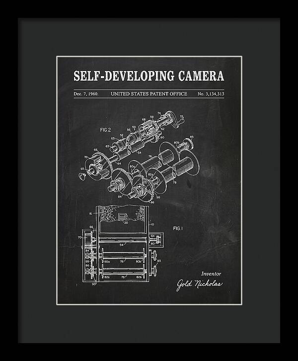 Self Developing Camera Polaroid Chalkboard Patent Us3134313a