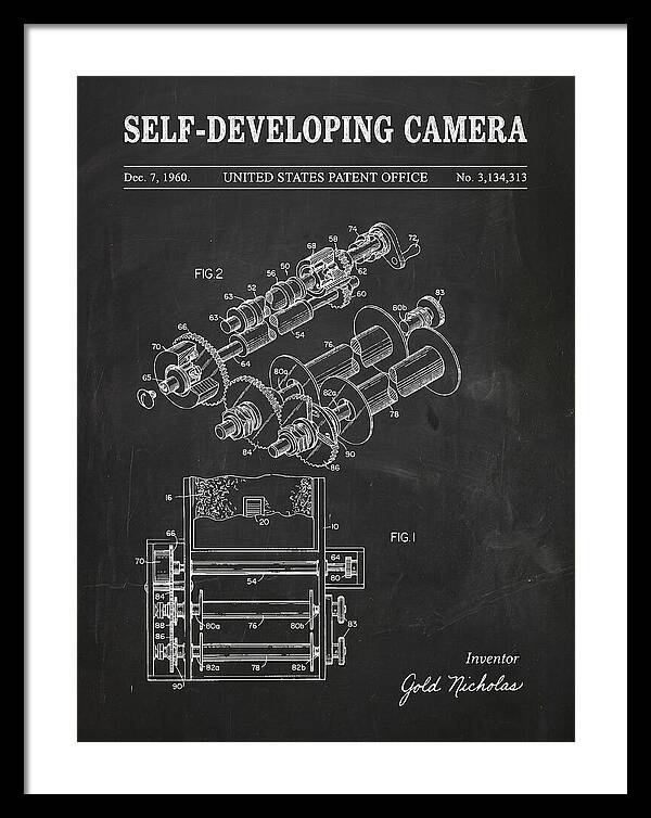 Self Developing Camera Polaroid Chalkboard Patent Us3134313a