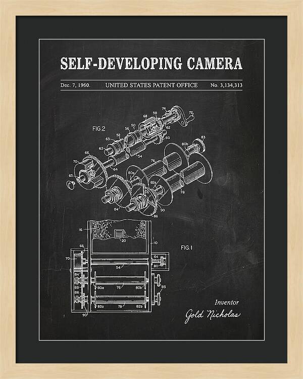 Self Developing Camera Polaroid Chalkboard Patent Us3134313a