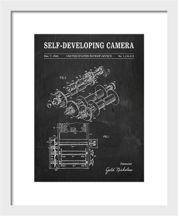 Self Developing Camera Polaroid Chalkboard Patent Us3134313a