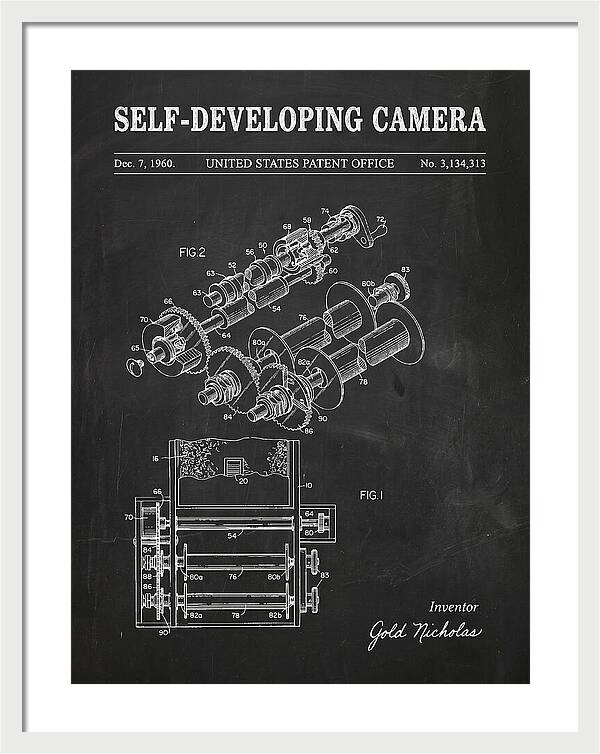 Self Developing Camera Polaroid Chalkboard Patent Us3134313a