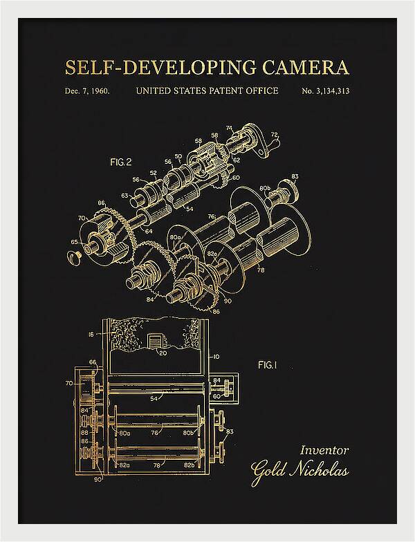 Self Developing Camera Polaroid Gold Patent Us3134313a
