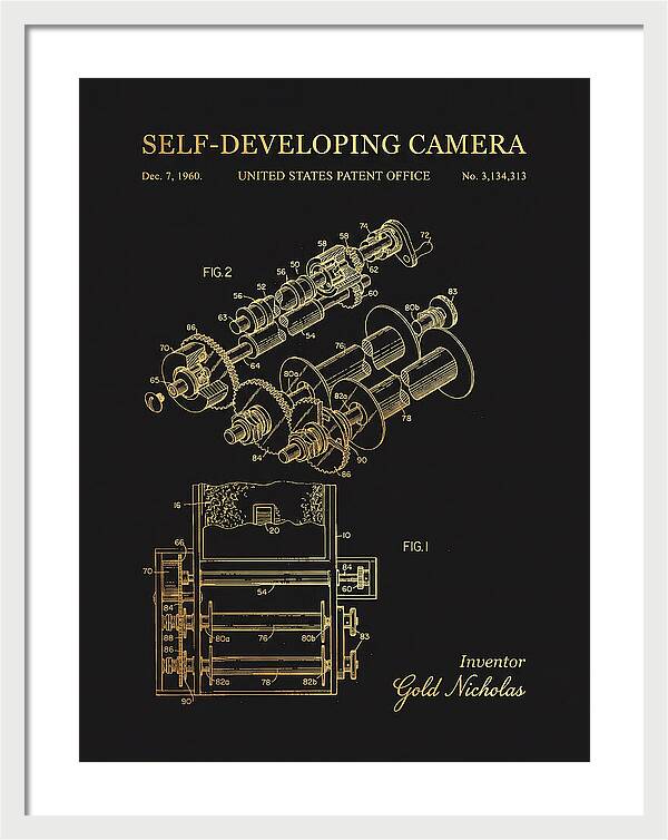Self Developing Camera Polaroid Gold Patent Us3134313a