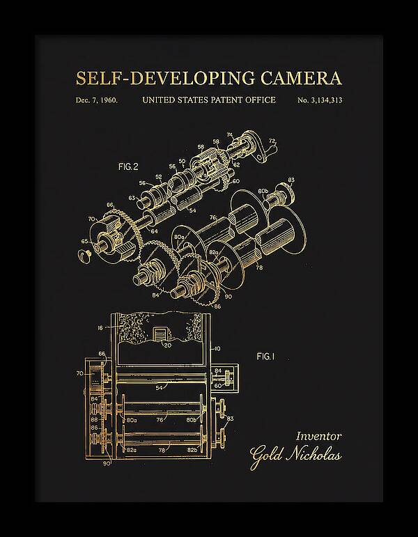 Self Developing Camera Polaroid Gold Patent Us3134313a