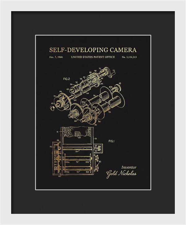 Self Developing Camera Polaroid Gold Patent Us3134313a