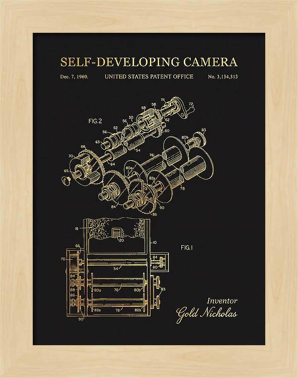 Self Developing Camera Polaroid Gold Patent Us3134313a
