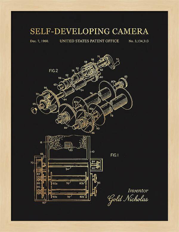 Self Developing Camera Polaroid Gold Patent Us3134313a