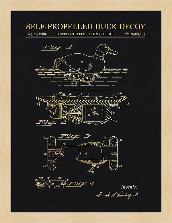 Self Propelled Duck Decoy Gold Patent Us3074195a