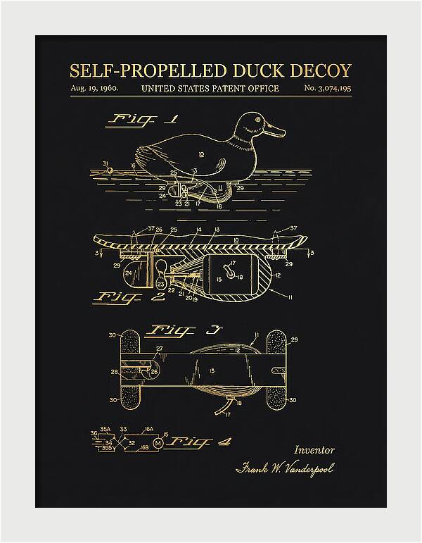 Self Propelled Duck Decoy Gold Patent Us3074195a