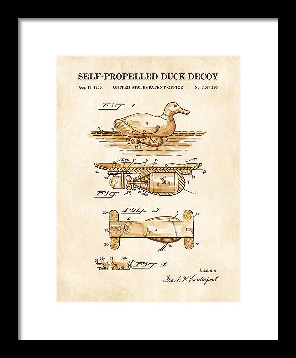 Self Propelled Duck Decoy Watercolor Patent Us3074195a