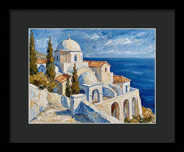 Serene Coastal Monastery Scene