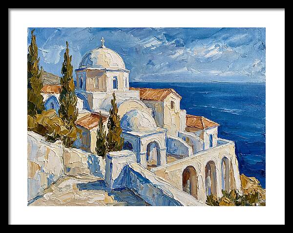 Serene Coastal Monastery Scene