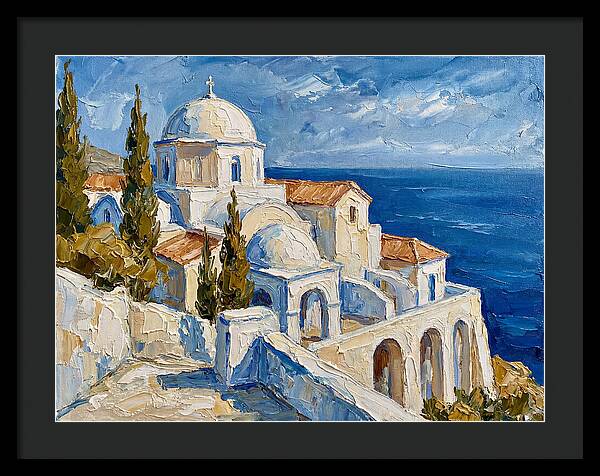 Serene Coastal Monastery Scene