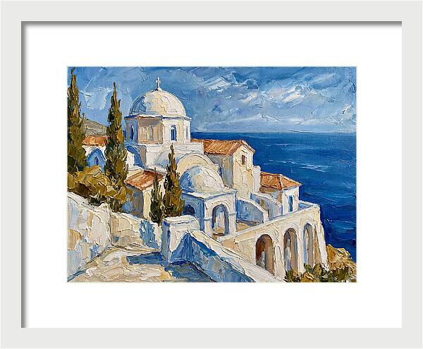 Serene Coastal Monastery Scene