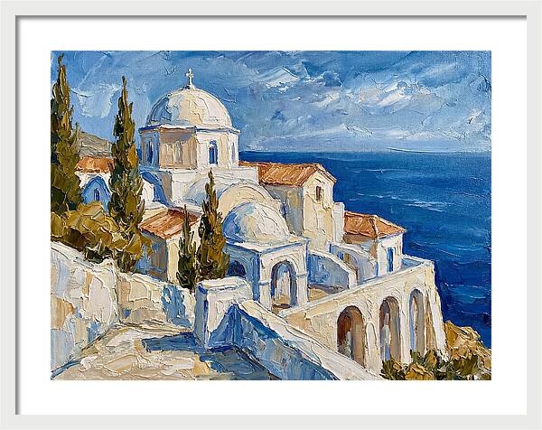 Serene Coastal Monastery Scene