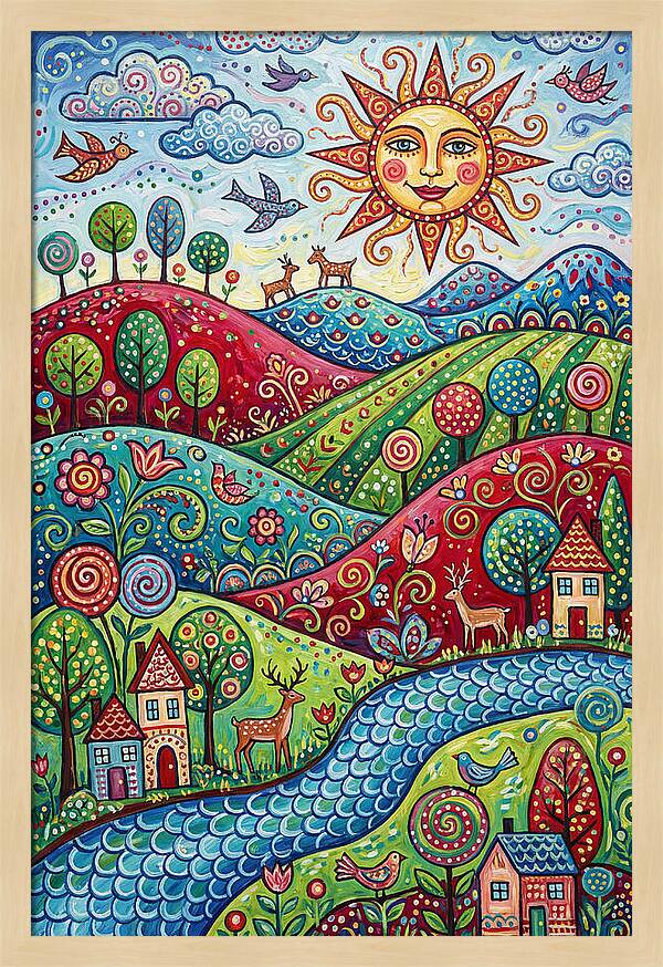 Serene Folk Landscape