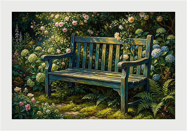 Serene Garden Retreat Amidst Blossoms