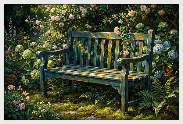 Serene Garden Retreat Amidst Blossoms