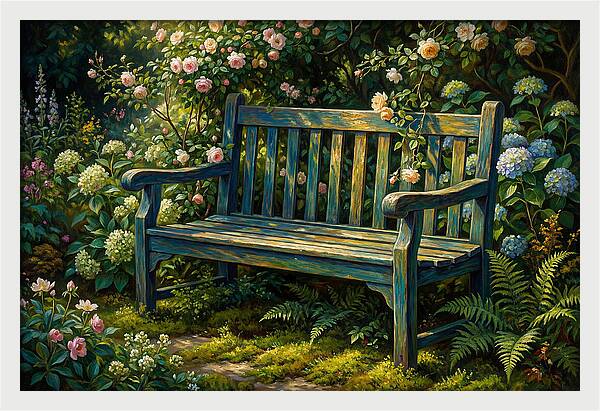 Serene Garden Retreat Amidst Blossoms