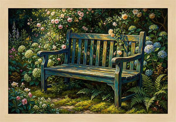 Serene Garden Retreat Amidst Blossoms