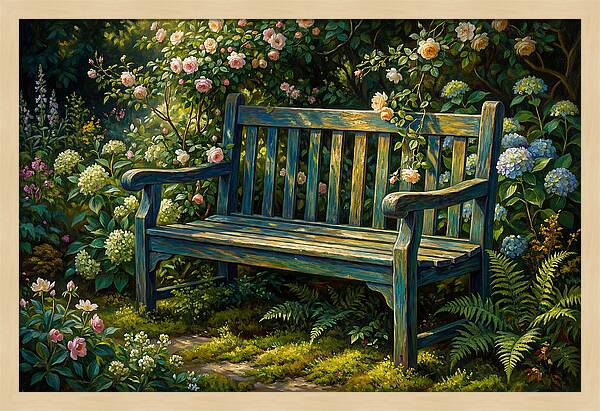 Serene Garden Retreat Amidst Blossoms
