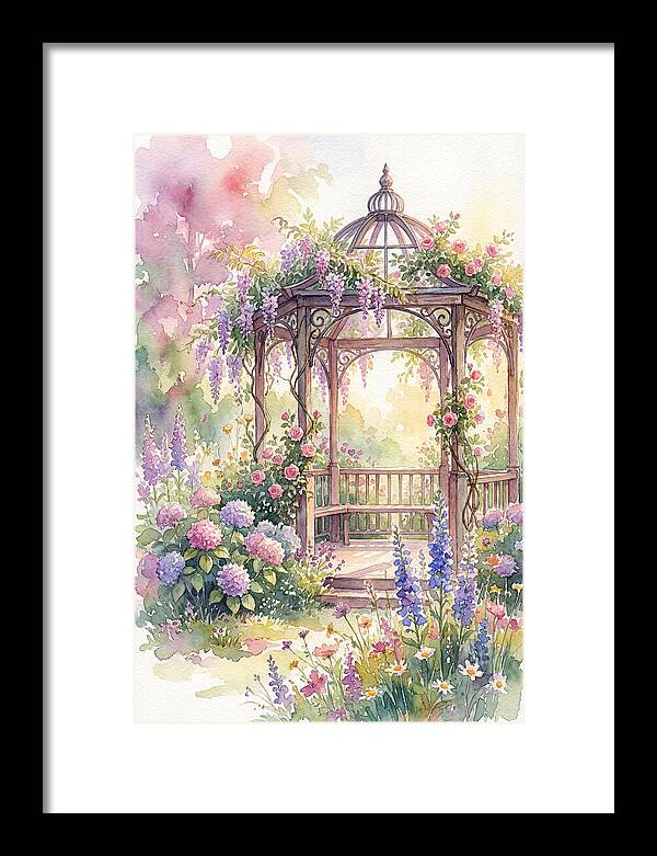 Serene Gazebo Surrounded By Blooms