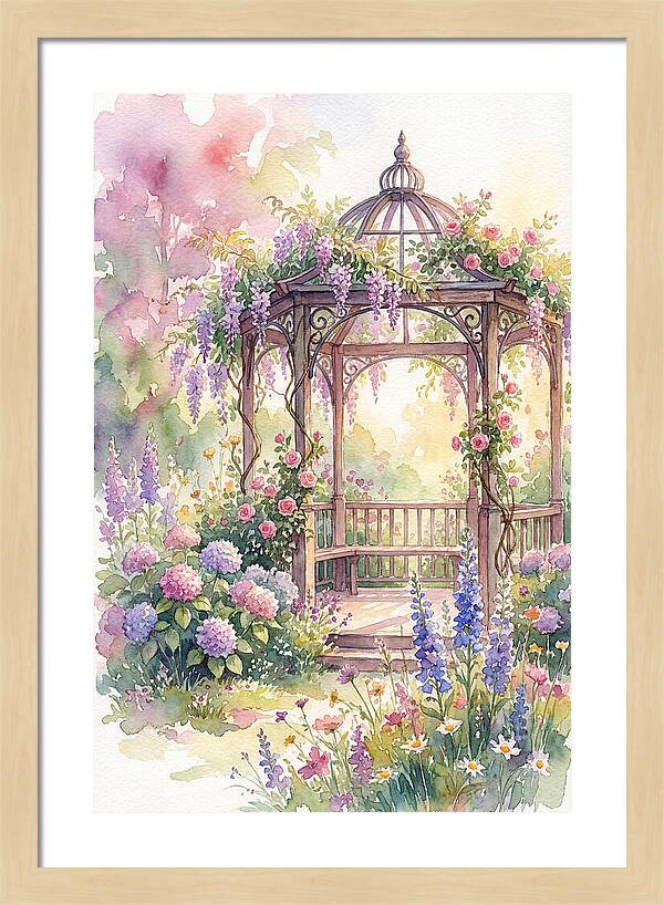 Serene Gazebo Surrounded By Blooms