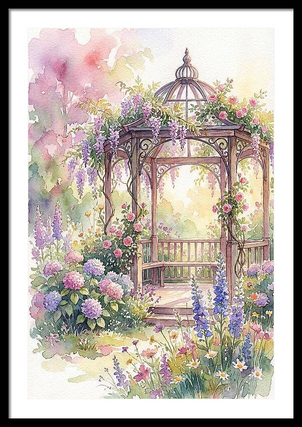 Serene Gazebo Surrounded By Blooms