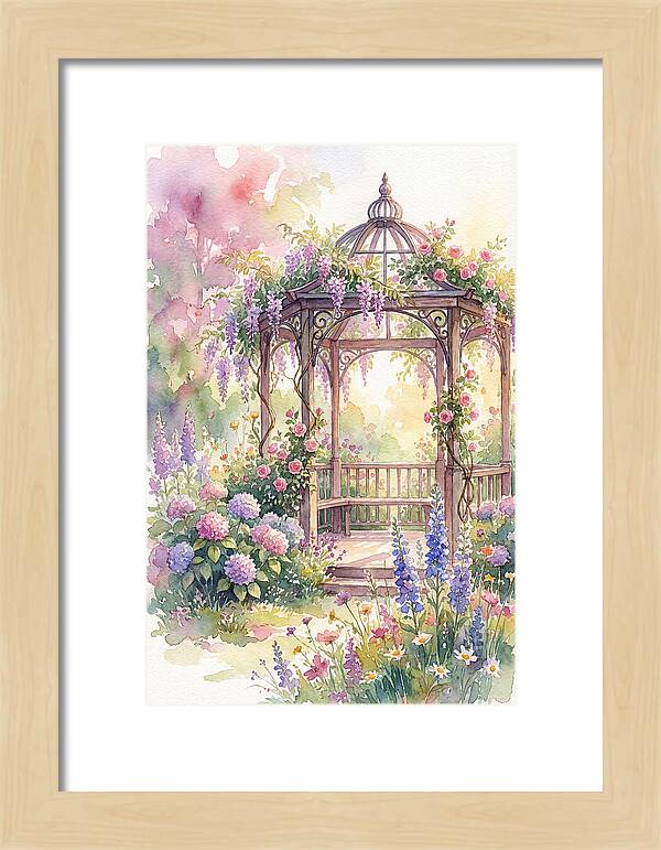 Serene Gazebo Surrounded By Blooms