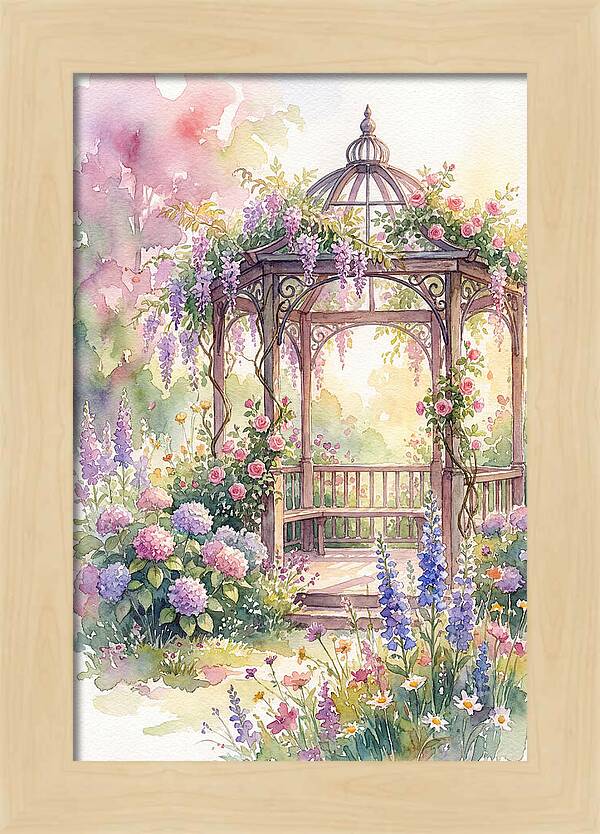 Serene Gazebo Surrounded By Blooms
