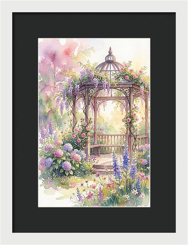 Serene Gazebo Surrounded By Blooms