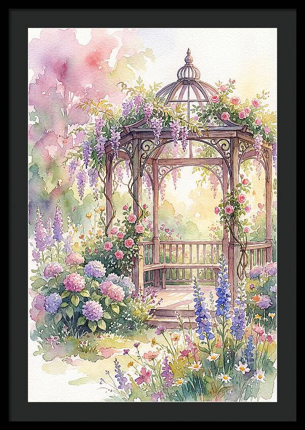 Serene Gazebo Surrounded By Blooms