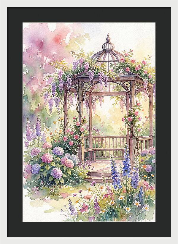 Serene Gazebo Surrounded By Blooms