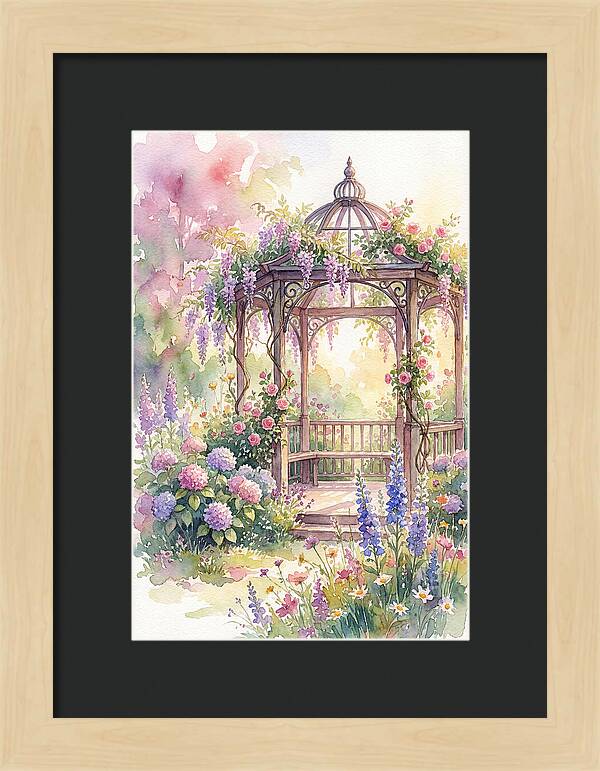 Serene Gazebo Surrounded By Blooms