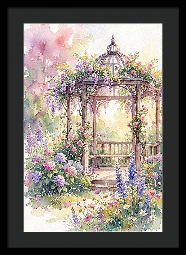 Serene Gazebo Surrounded By Blooms