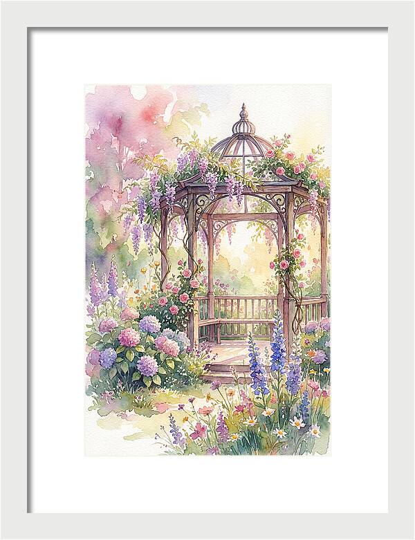 Serene Gazebo Surrounded By Blooms